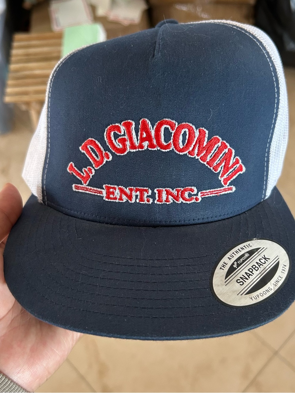 L.D. Giacomini Navy & White Snapback Hat - #96